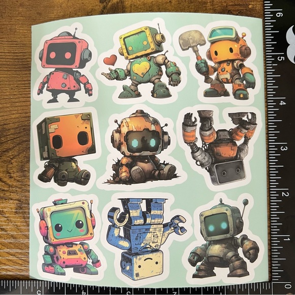 55pc Cute Anime Robot Stickers | Laptop, Planner, Water Bottle - Picture 5 of 8